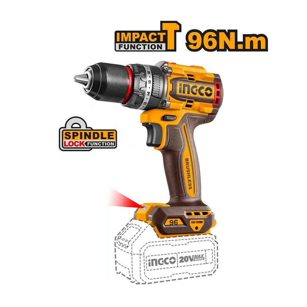 Akumulatorska udarna bušilica CIDLI209681 Solo SUPER INGCO