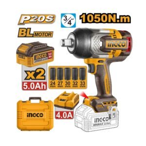 Akumulatorski udarni odvrtač 1050Nm; 20V 2x5,0Ah + kofer Super INGCO CIWLI20105E