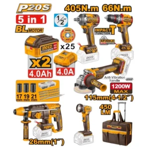 Akumulatorski set alata 5/1 CKLI20595E SUPER INGCO